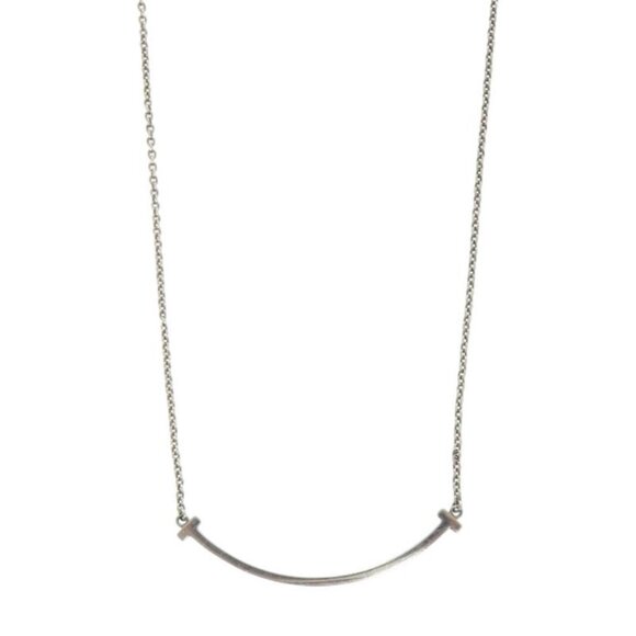 Tiffany & Co T Smile Small Silver 925 Silver Necklace 149